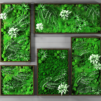 Modern plant wall plant wall green plant decoration combination 3d model