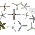 Various Air Conditioner Fan Blade Designs with Different Shapes and Colors