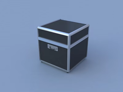Black Hard Storage Case With Silver Trim And Secure Latch Design 3d model