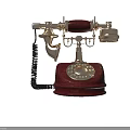 Classic Red Vintage Telephone With Rotary Dial And Shiny Metal Components Design