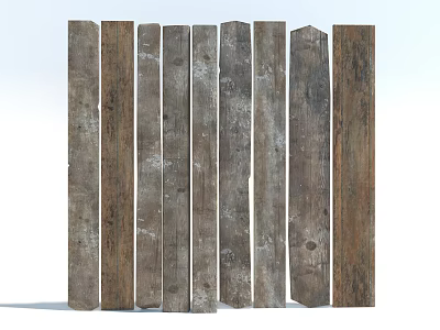Rustic Wooden Wainscoting With Natural Grain And Vertical Planks Design For Interior Wall Decoration 3d model