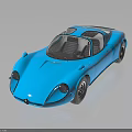 Blue Sports Car With Sleek Aerodynamic Design And Shiny Reflective Exterior Surface
