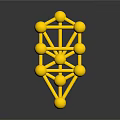 Golden Geometric Structure With Spherical Nodes And Connecting Lines