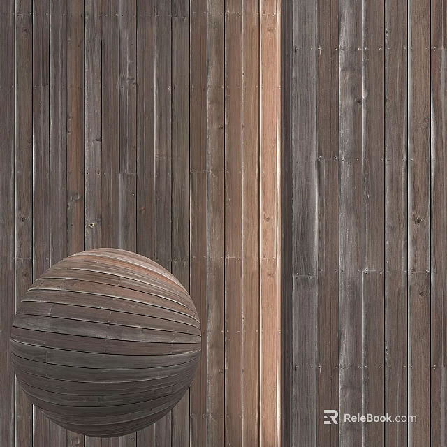 Wooden Spherical Component With Striped Pattern On Wooden Plank Wall Background 3d model