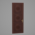 Chinese style door solid wood door interior door 3d model