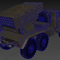 BM21 multiple rocket launcher BM21 hail Grad self-propelled rocket launcher Stalin organ former Soviet Union Russia 3d model