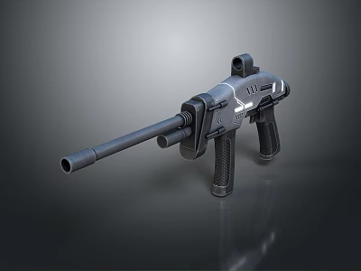 Futuristic Black Rifle With Long Barrel Advanced Sight And Ergonomic Grip Design 3d model
