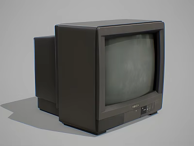Vintage Retro Television Set with Classic Old Fashioned Design and Speaker 3d model