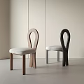 Minimalist Interior Leisure Chairs With Curved Backrest Light Upholstered Seat In Light Wood And Black