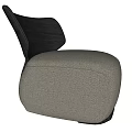 Modern Accent Chair With Beige Cozy Fabric And Black Curved Backrest Design