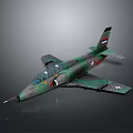 Green Camouflage Fighter Jet Model Featuring Serbian Flag White Crosses On Wings Gray Reflective Background