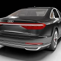 Black Audi Luxury Sedan With Sleek Front Fascia And Modern Headlights