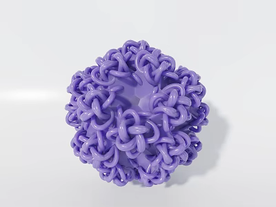 Purple Decorative Ornament Set with Intertwined Round Design for Minimalist Home Decor 3d model