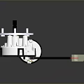 Electric Motor With Silver Metal Housing Black Cylindrical Body And Wiring Harness Connector