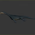 Detailed Blue Aquatic Dinosaur Model With Open Mouth Streamlined Body Textured Skin