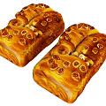 Freshly Baked Golden Swirled Bread Loaves With Circular Decorations And Fluffy Texture