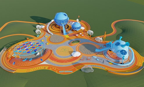 Modern children's play area 3d model