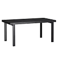 Black Modern Dining Table with Sleek Wooden Tabletop and Simple Straight Legs Design