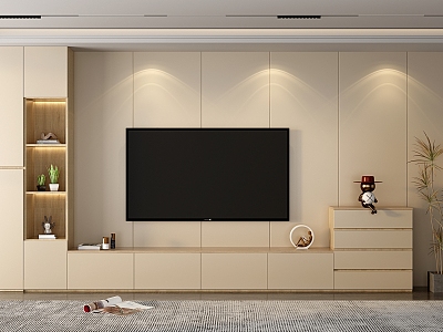 Modern TV background wall TV background wall cabinet model