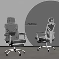 Poliform Modern Office Chairs With Black And White Mesh Back Design 3d model