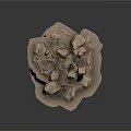 Modern Natural Style Arrangement Featuring Sand and Stones Small Clay Pot and Dry Branches
