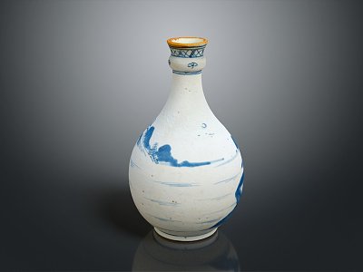 Modern Pottery Jar Bottle Porcelain Bottle Container Cartoon 3d model