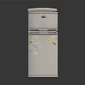Light Gray Standing Water Dispenser With Colorful Stickers Modern Electronic Appliance