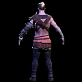 Fantasy Warrior Character With Muscular Build Wearing Spiked Leather Armor And Short Hair