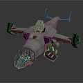Gray Aerospace Spacecraft 3D Model With Cockpit And Interstellar Wings Design