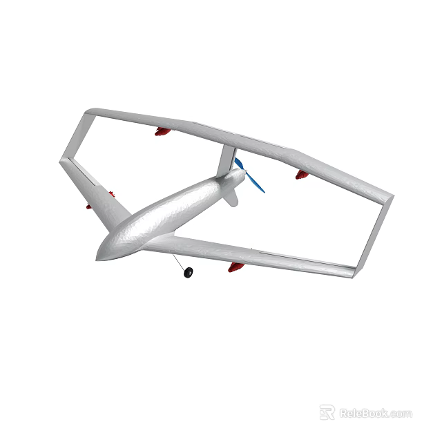 Advanced Fixed Wing Drone With Unique Rectangular Wing Structure And Propeller 3d model 