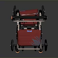 Red Mobility Walker With Seat Storage Bag Ergonomic Handle And Stable Wheels 3d model