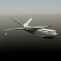 Streamlined Passenger Airplane Flying With Blue Stripe Aerodynamic Wings And Tail