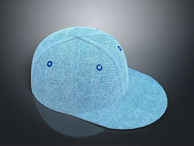 Light Blue Casual Cap for Daily Use with Breathable Holes and Soft Fabric 3d model