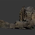 Natural Rock Formation With Rough Surface Texture And Brown Gray Color Tones