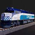 Blue COASTER Locomotive Model Number 2105 with Detailed Design on Railway Track