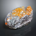 Natural Stone Rock With Orange And Gray Textured Rough Surface 3d model