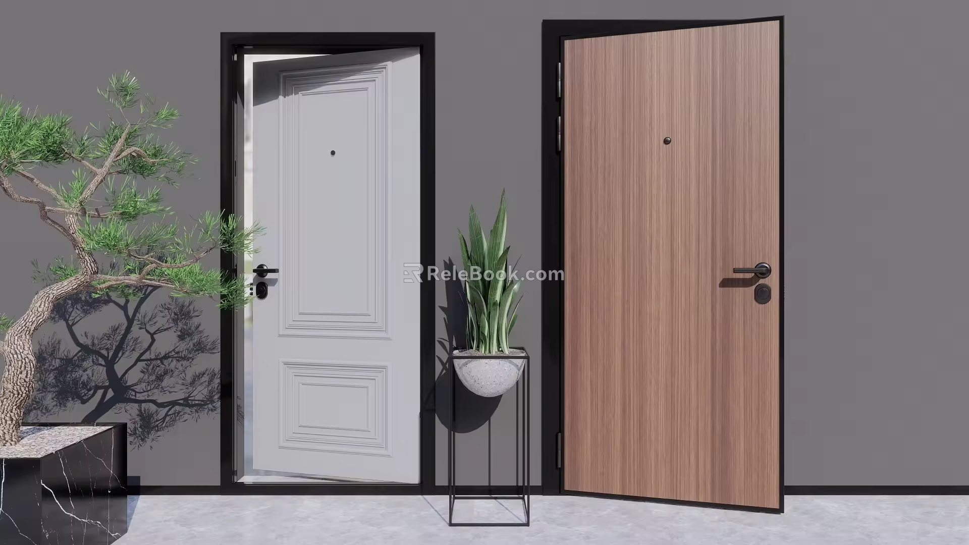 Modern security door Simple security door combination 3d model
