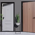 Modern security door Simple security door combination 3d model