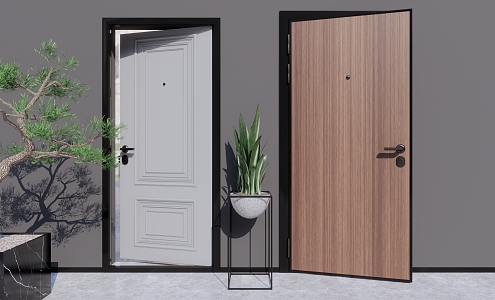 Modern security door Simple security door combination 3d model