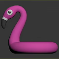 Kids Cute Pink Flamingo Shaped Inflatable Swimming Ring For Summer Fun
