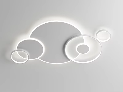 Modern Minimalist Ceiling Light With Circular Shapes And Soft Illumination 3d model