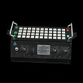 Black Industrial Computer Control Panel with Keyboard Knobs and Label for Professional Use