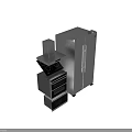Modern Integrated Kitchen Appliances With Range Hood Stovetop Oven And Refrigerator
