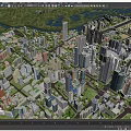 Aerial View Urban Planning With High Rise Buildings Roads River And Green Spaces