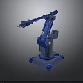 Blue Industrial Robot Arm Equipment With Articulated Joints And Stable Metal Base