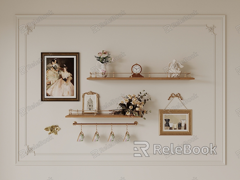 French retro shelf accessories model