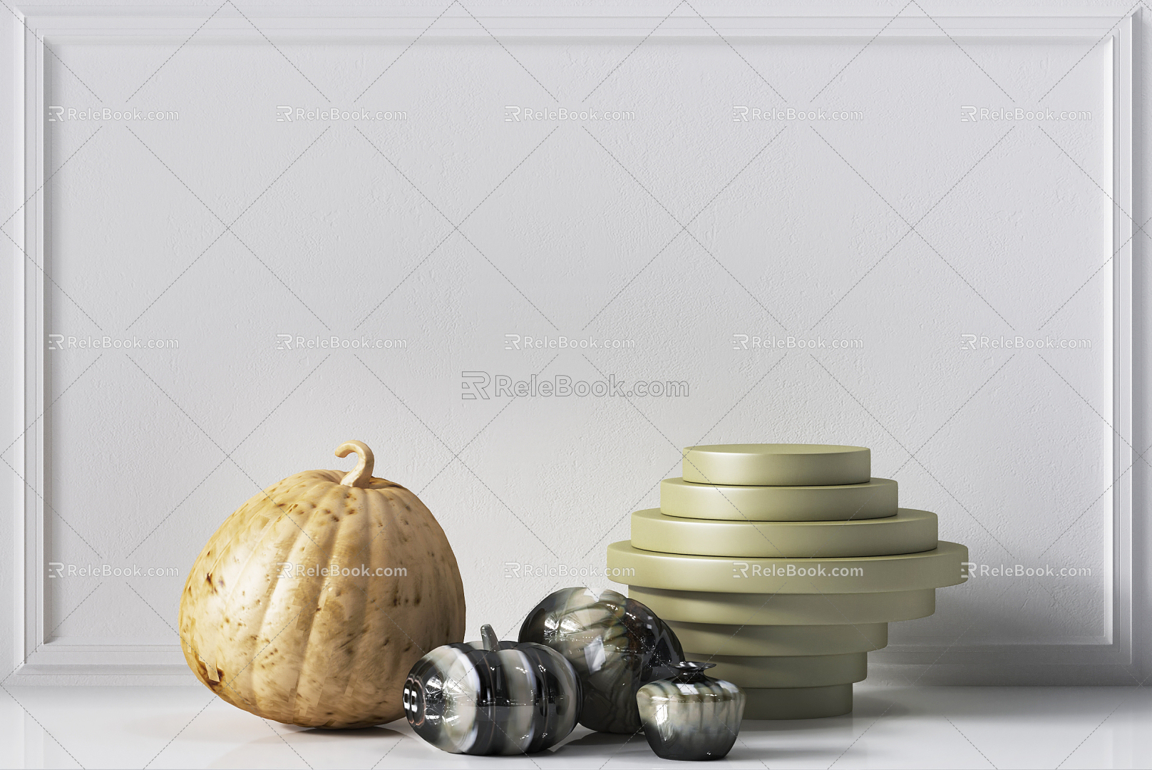 Modern Pumpkin Ornaments Decorations Creative Objects 3d model