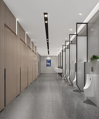 Modern toilet male bathroom 3d model