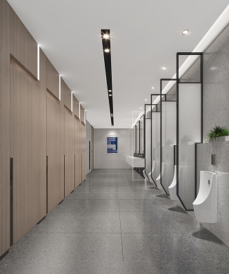 Modern toilet male bathroom 3d model