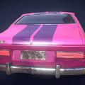 Vintage Pink Sedan Car With Worn Exterior And Classic Design